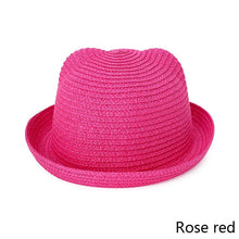 Load image into Gallery viewer, Fashion Ears Straw Hats Baby