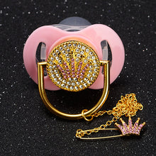 Load image into Gallery viewer, MIYOCAR bling bling pink crown rhinestone Baby Pacifier