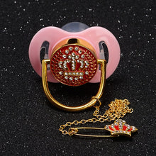Load image into Gallery viewer, MIYOCAR bling bling pink crown rhinestone Baby Pacifier