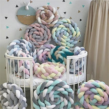 Load image into Gallery viewer, 1Pc 1M/2M/3M Baby Handmade Bed Bumper Nodic Knot DIY Newborn Baby Hand-woven Crib Bed Wrap Baby Knotted Pillow Twist Cushion