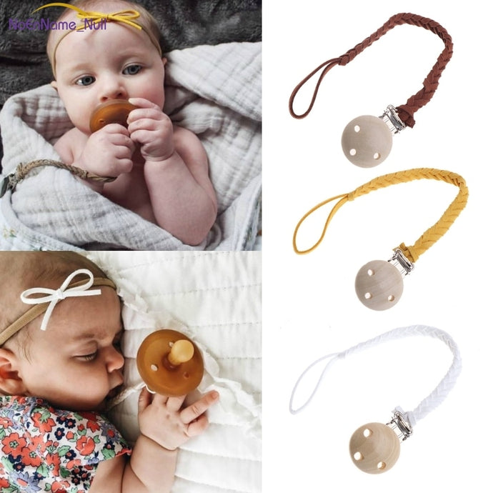 New Leather Pacifier Clips Chain Dummy